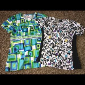 New lot of xs scrub tops!! Adorable!! Sf home